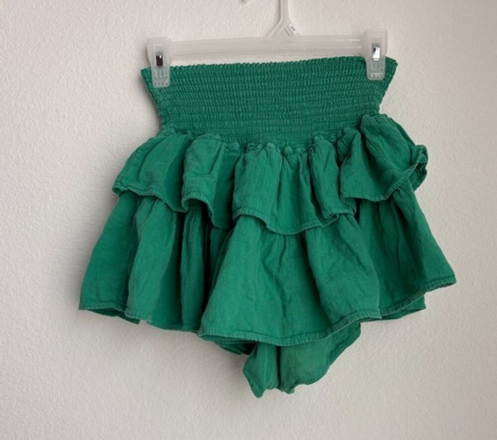 Altar'd State Kelly Green Ruffle Tiered Skort Size Small